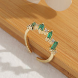 Anillo de cola de compromiso con joyería de mano de cobre con incrustaciones de diamantes para mujer