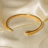 Brazalete chapado en oro de 18 quilates con revestimiento de acero inoxidable de color sólido estilo IG al por mayor