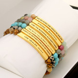 Estilo simple Letra Acero inoxidable Chapado en piedra natural Pulseras 1 pieza