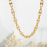Collar de pulseras chapado en oro de 18 quilates con revestimiento de acero de titanio de color sólido de estilo simple