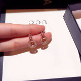 Pendientes de cobre de lujo simples de moda femenina de temperamento con microtachuelas