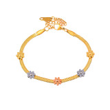 Pulseras de acero y titanio con flores de moda, 1 pieza