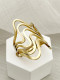 Anillo abierto chapado en oro de acero inoxidable de color sólido de estilo clásico a granel