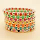 Pulseras con cuentas de arcilla suave, redondas, de acero inoxidable, a la moda, 1 pieza