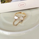 Anillo de perlas de conejito Mujer Estilo Hepburn Nicho Nuevo diseño chino Personalidad de la moda Lujo asequible Estilo versátil Anillo de dedo índice