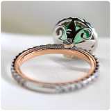 Nuevo anillo de cobre y circón para mujer, anillo de microesmeralda Chapado en plata