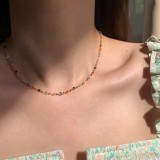 Collar de cobre de color sólido de estilo simple a granel