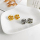 Pendientes con revestimiento de cobre y flor retro, 1 par