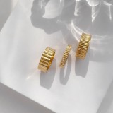 Anillos chapados en oro con revestimiento de acero de titanio de color sólido retro de hip-hop