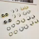 1 par de aretes de cobre chapados geométricos de estilo simple