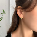 Pendientes simples geométricos ovalados en forma de lámina de estaño, Clip para oreja, orejera japonesa y coreana, pendientes nuevos de estilo frío Temperamental