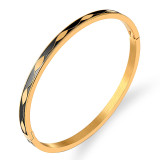 Brazalete de acero inoxidable con rayas de Streetwear a granel