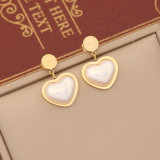 Elegante forma de corazón Chapado en acero inoxidable con incrustaciones de perlas pulseras pendientes collar