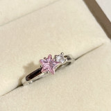 Anillos de piedras preciosas artificiales de cobre con forma de estrella de estilo simple