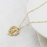 Nuevo collar de Virgen de diamantes europeo y americano para mujer, suministro directo de punto de AliExpress, colgante de fe de la Virgen del amor en oro Chapado en cobre