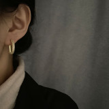 Pendientes De Circón Con Incrustaciones De Cobre Y Letras De Moda 1 Par