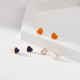 Pendientes chapados en cobre con forma de corazón a la moda, 1 par