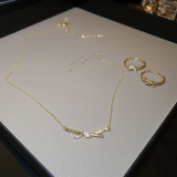 Collar de anillos de circonitas de cobre con nudo dulce, 1 pieza