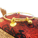 Brazalete chapado en oro con revestimiento de cobre en forma de corazón de estilo étnico