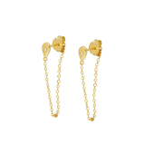 Pendientes chapados en oro con incrustaciones de flores, gotas de agua de estrella, estilo francés, estilo Simple, 1 par