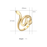 Anillo de acero de titanio ajustable abierto serie serpiente simple de moda