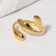 Anillos de acero inoxidable con forma de hoja de estilo simple, 1 pieza