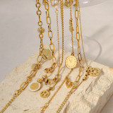 1 pieza de pulseras de diamantes de imitación de perlas artificiales con incrustaciones de acero de titanio y números de letras de estilo vintage
