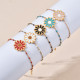 Pulseras con revestimiento de esmalte de acero inoxidable Sweet Daisy