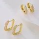 Pendientes De Aro Con Circón Chapados En Oro Y Cobre Geométricos De Moda, 1 Par