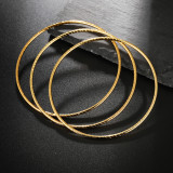 Conjunto de 3 piezas de brazalete con revestimiento de acero inoxidable Fashion Circle