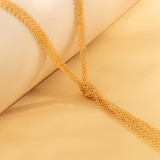 Collar largo de cobre con líneas de estilo clásico estilo simple informal