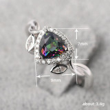 Anillos de circón con incrustaciones de cobre y ojo de caballo triangular estilo IG