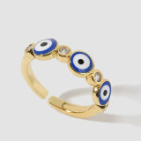 Anillo de ojo de aceite de goteo delicado Simple joyería de anillo de apertura de tendencia femenina