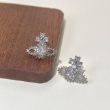 1 par de pendientes de circonita con incrustaciones de cobre de Fashion Planet