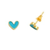 Pendientes chapados en cobre con forma de corazón a la moda, 1 par