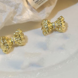 Pendientes chapados en oro con incrustaciones de cobre y circonita, 1 par, Retro, para mujer