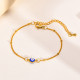 Pulseras de acero inoxidable con ojo de moda, anillos de acero inoxidable chapados