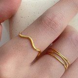 Anillos de acero de titanio con ondas de estilo simple a granel