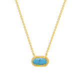 Collar con colgante chapado en oro con incrustaciones de cobre ovalado retro, piedra natural, ópalo y circón