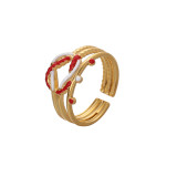 Anillo Abierto Geométrico De Moda Chapado En Acero Inoxidable