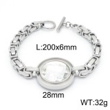 Conjunto de pulsera y collar para mujer, cadena de una sola pieza de acero inoxidable, piedra de cristal redonda multicolor, moda nueva