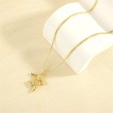 Collar pendiente plateado oro romántico del cobre 18K del ángel del estilo del vintage en bulto