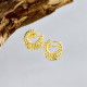 Pendientes de aro de latón geométricos de estilo simple Pendientes de cobre