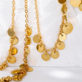 Collar chapado en oro de cobre redondo de viaje de estilo simple a granel
