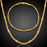 Conjunto de joyería chapado en oro de 18 quilates con revestimiento de cobre de color sólido de estilo simple