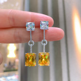 Anillos de diamantes de imitación chapados en oro y cobre geométrico retro 1 par