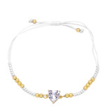 Pulseras de cobre con forma de corazón de moda Pulseras de cobre con circón