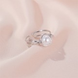 Nuevo anillo Simple anillo de perlas anillo de dedo personalidad anudado por la boca anillo de dedo índice de las señoras joyería al por mayor