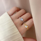 Anillos de piedra lunar de cobre con forma de corazón de estilo simple a granel