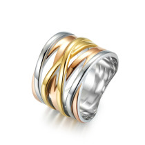 Anillos geométricos de acero de titanio de moda que pulen anillos de acero inoxidable